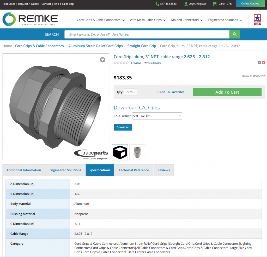 Remke website cord grip